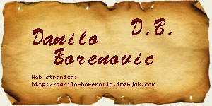 Danilo Borenović vizit kartica